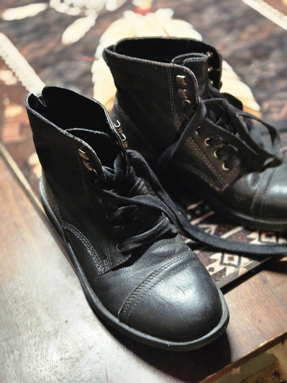 Black Lace-Up Women's Ankle Boots